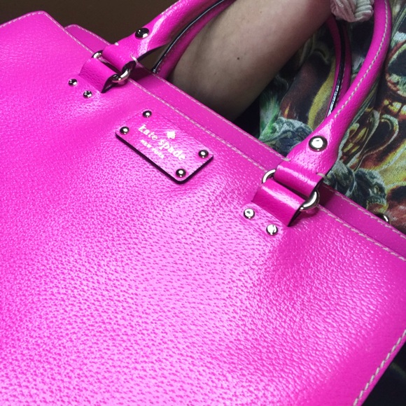 Kate Spade hot pink satchel with shoulder strap - Picture 7 of 8